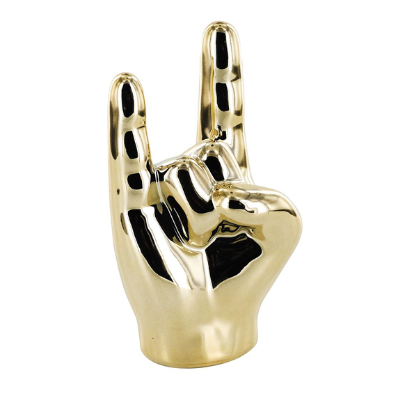 Dekoracja, figurka Dłoń mała Rock and     Roll złota