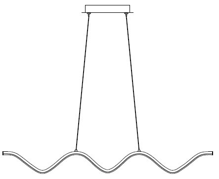 Lampa wisząca ZIGZAG LED czarna 90 cm