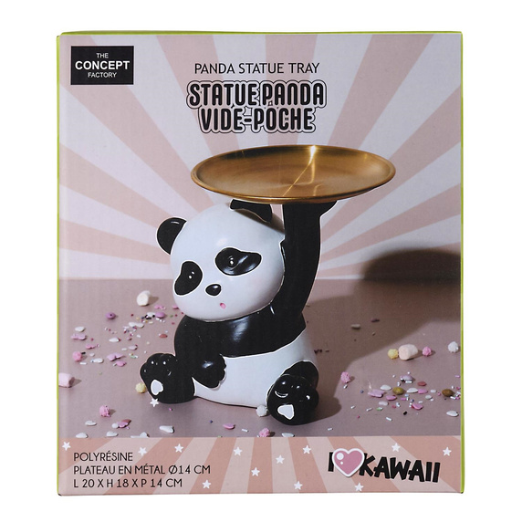 Figurka dekoracyjna organizer Panda ze złotą tacą
