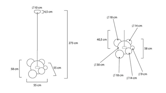 MOOSEE lampa wisząca CAPRI 6 złota