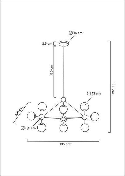 MOOSEE lampa wisząca ASTRIFERO 10 złota / bursztynowa