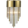 Lampa ścienna DRACO-S, 45 cm - kryształowo - złota, styl glamour