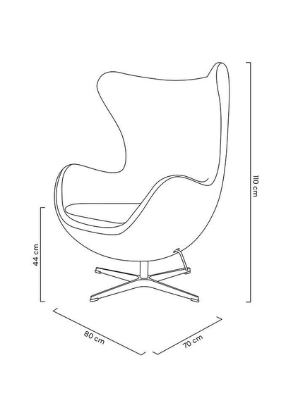 Fotel EGG AVIATOR PU brązowy - ekoskóra,  metal
