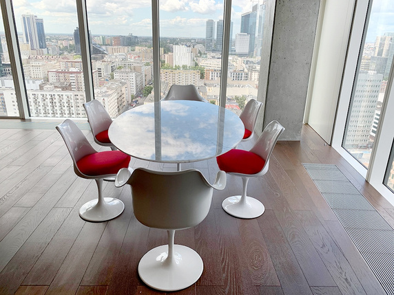 Stół TULIP ELLIPSE MARBLE CARRARA 200     biały - marmur, metal