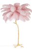 Lampa podłogowa TIFFANY 175 różowa mosiądz / naturalne pióra