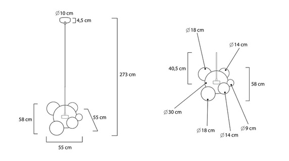 MOOSEE lampa wisząca CAPRI 6 złota