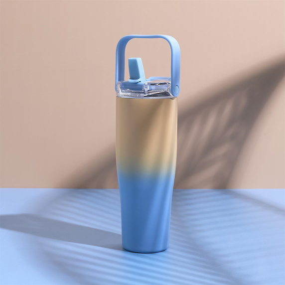 Kubek termiczny New York 900ml            żółto-niebieski