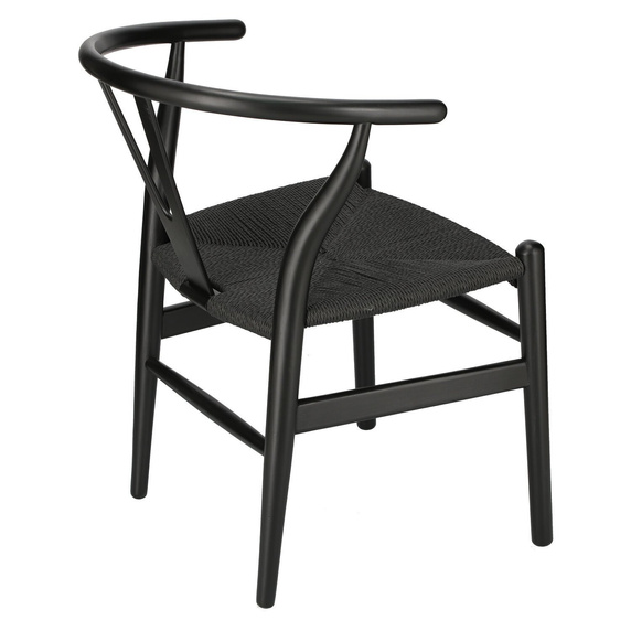 Krzesło Wicker Czarne czarny inspirowany Wishbone