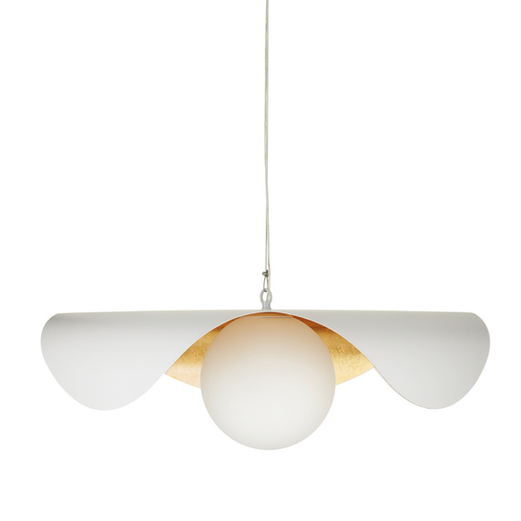 Lampa wisząca ENZO biało złota 80 cm