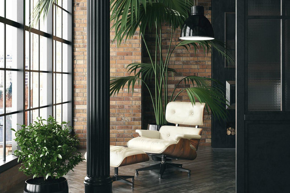 Fotel Vip z podnóżkiem biały/rosewood/ srebrna baza