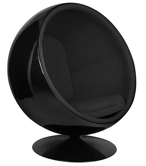 Fotel BALL BLACK czarny - włókno          szklane, metal