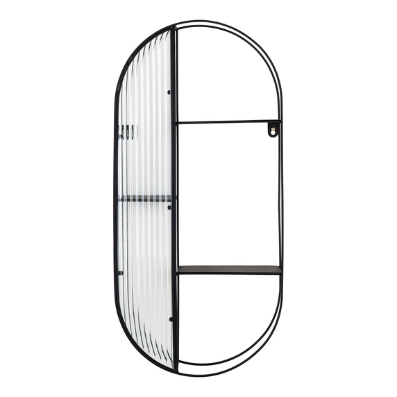 Półka Newcastle 3 poziomy szkło/czarna