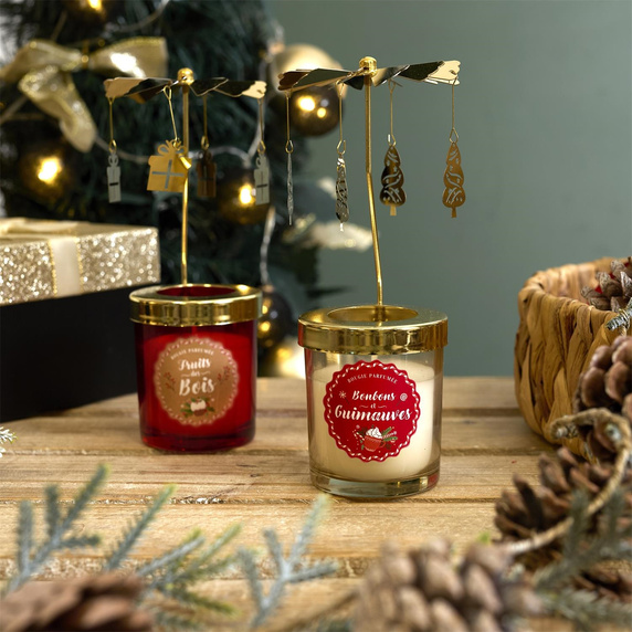 Świeca zapachowa świąteczna karuzela      biała