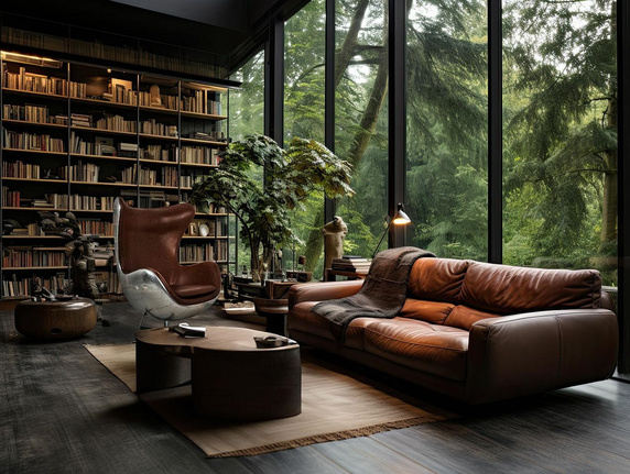 Fotel EGG AVIATOR PU brązowy - ekoskóra,  metal