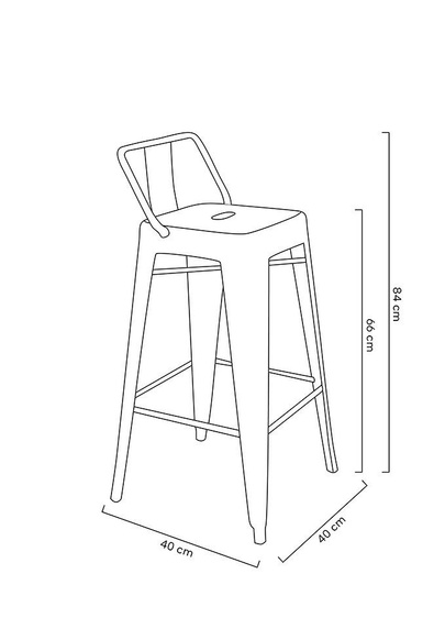 Krzesło barowe TOWER BACK 66 (Paris) metal