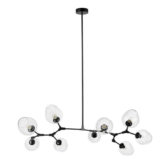 Lampa wisząca MODERN ORCHID-9 transparentno czarna 150 cm