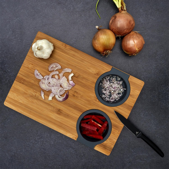 Deska do krojenia z miską i sitkiem