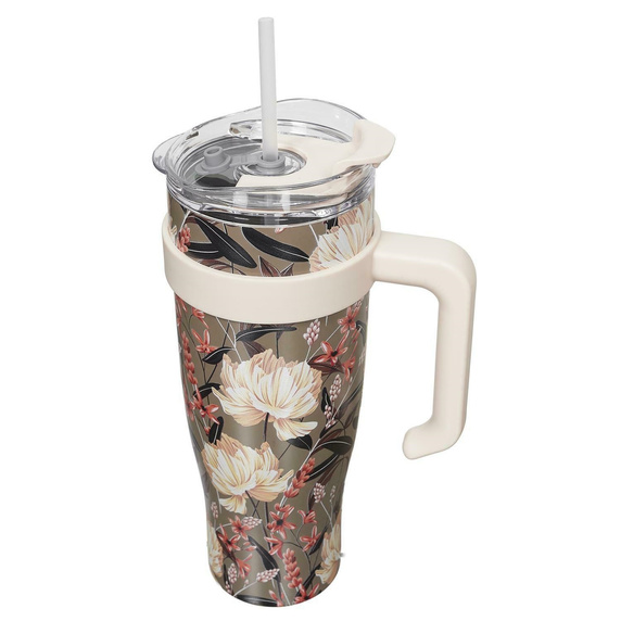 Kubek termiczny z uchwytem Fleur 1,2l     beżowy