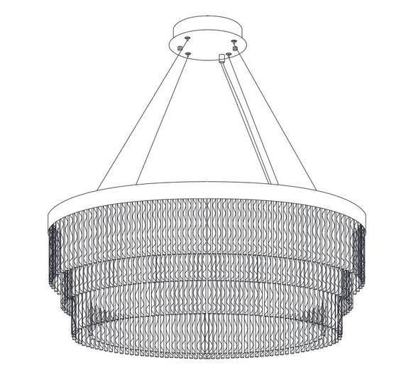 Lampa wisząca GLORIA LED kryształowa złota 60 cm