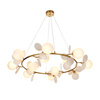 Lampa wisząca CHIC biało złota 105 cm - nowoczesna lampa do salonu