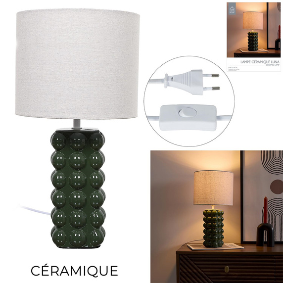 Lampka stołowa Ramil ceramiczna zielona
