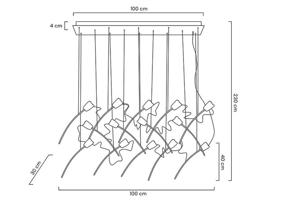 MOOSEE lampa wisząca TULIPPE 14 LINE  złota