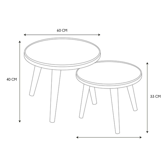 Zestaw stolików Felix sosnowe