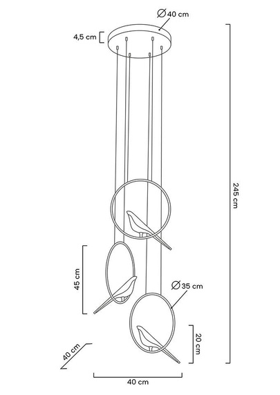MOOSEE lampa wisząca BIRD DISC złota