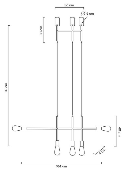 MOOSEE lampa wisząca RIVA 5 złota