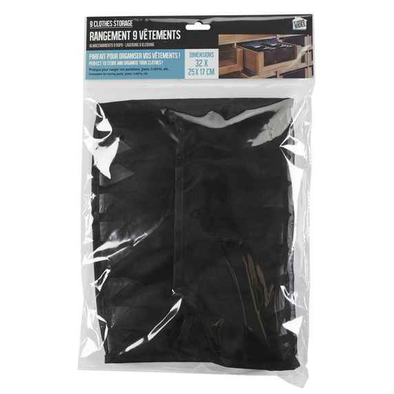 Organizer do szuflady na odzież czarny