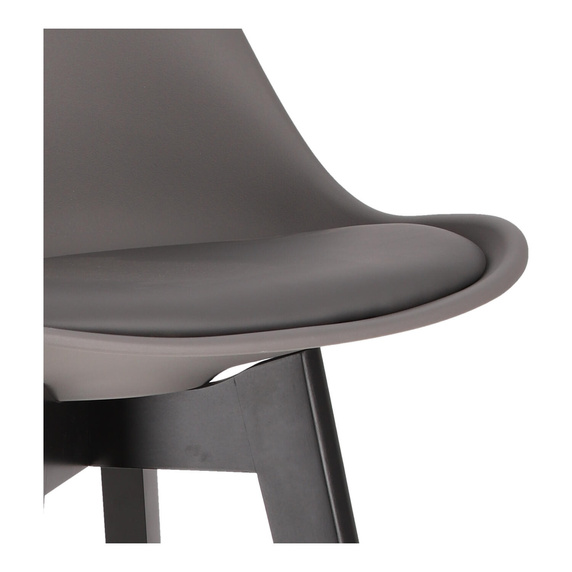 Stołek barowy Norden wood black low PP    ciemny szary