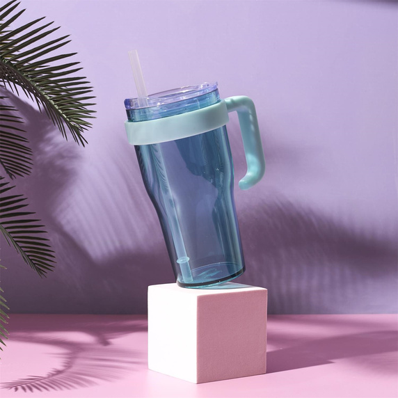 Kubek termiczny Mini Miami niebieski      transparentny