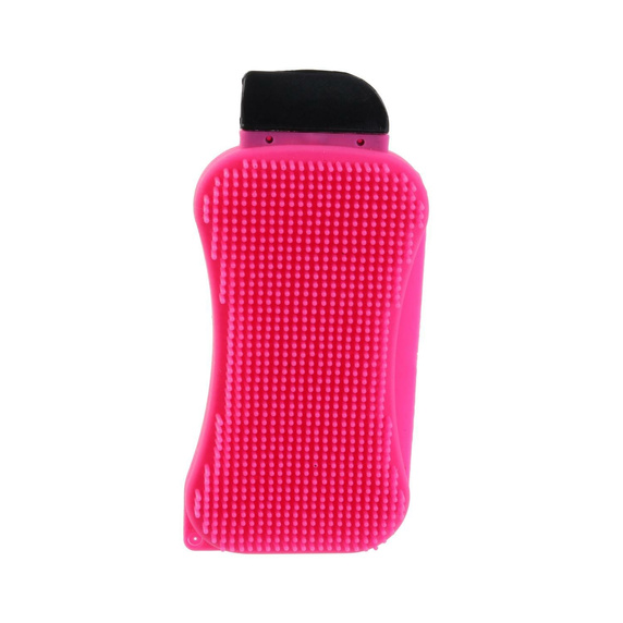 Skrobak z gąbką silikonowy różowy