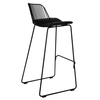 Krzesło barowe Dill High czarne z czarną poduszką