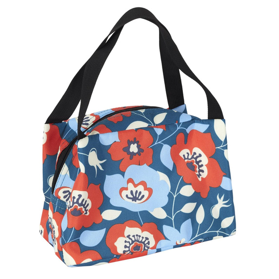 Torba termiczna na lunch Flower           niebiesko pomarańczowa