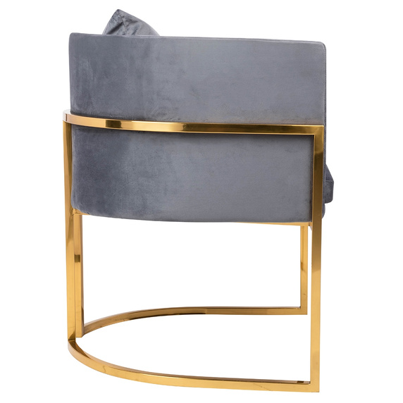 Fotel CHLOE VELVET ciemny szary - metal,  welur