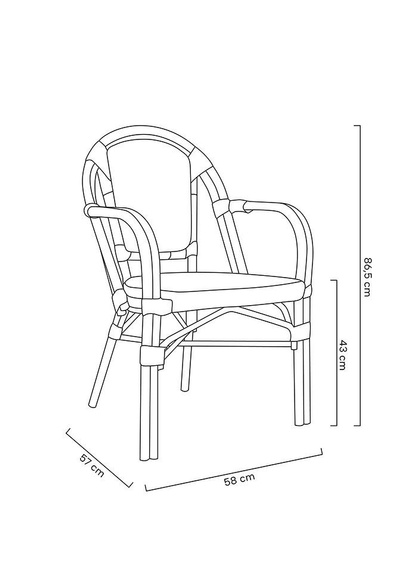 Krzesło ogrodowe CAFE PARIS ARM brązowe rattan