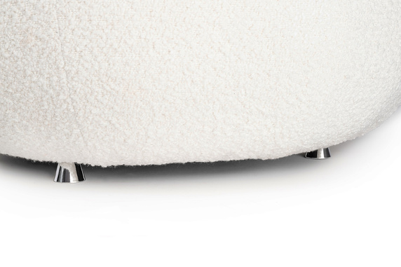 Fotel LOW TEDDY biały - stal