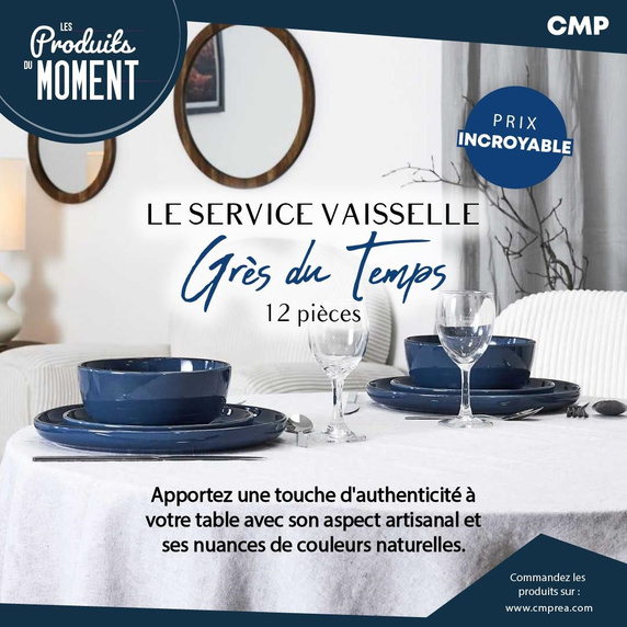 Zestaw obiadowy Temp na 4 osoby           niebieski