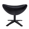 Podnóżek EGG SZEROKI VELVET BLACK czarny.50 - welur, podstawa czarna