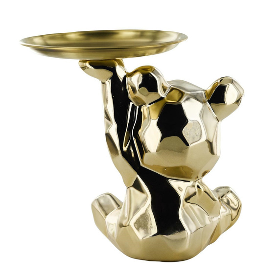 Figurka Miś origami ze złotą tacą złota