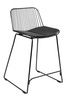 Krzesło barowe MILES czarne 66 cm - metal, ekoskóra