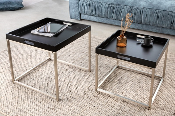 INVICTA zestaw stolików ELEMENTS 2er czarne