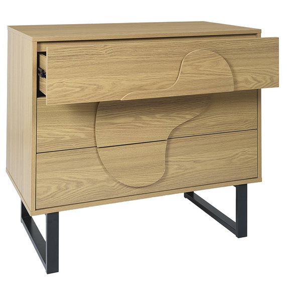 Komoda Calypso z 3 szufladami dąb/czarna