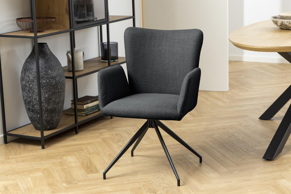 Krzesło Laura z podłokietnikami szary     ciemny