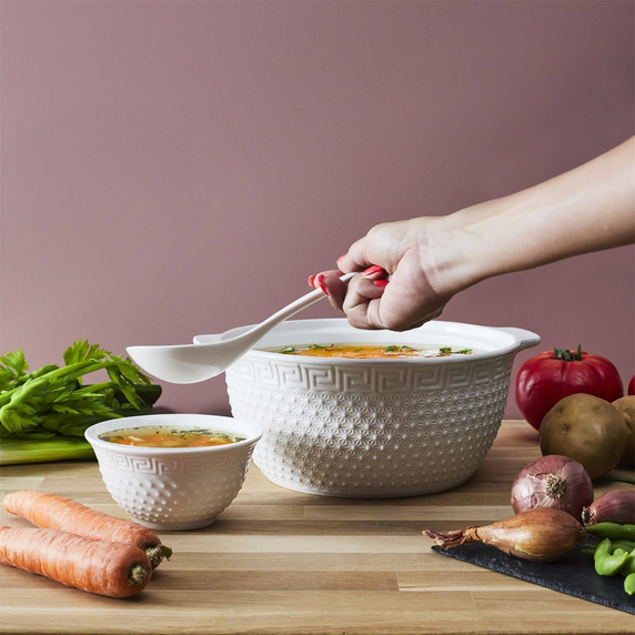 Zestaw do serwowania zup Waza, łyżka, 6  miseczek