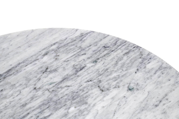 Stół TULIP MARBLE 120 CARRARA biały - blat okrągły marmurowy, metal