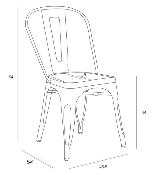 Krzesło Paris miedziane inspirowane       Tolix