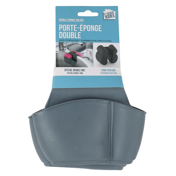 Uchwyt na gąbki do zlewu podwójny