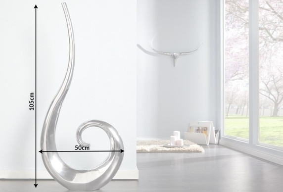 INVICTA wazon WAVE 105 srebrny - aluminium